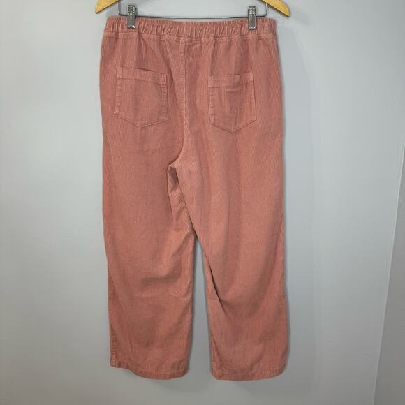 IT IS WELL LA Corduroy Crop Pant Pull-on Relax Fit Pink Cotton Women's L New - Picture 5 of 11